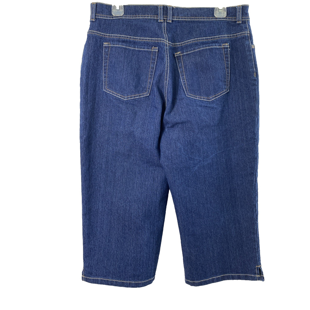 Gloria Vanderbilt Capri Shorts Womens Size 14P Dark Wash Denim‎ Jean - Picture 2 of 12